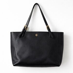 Tory Burch York Buckle Tote – Black Saffiano Leather – Gold Hardware